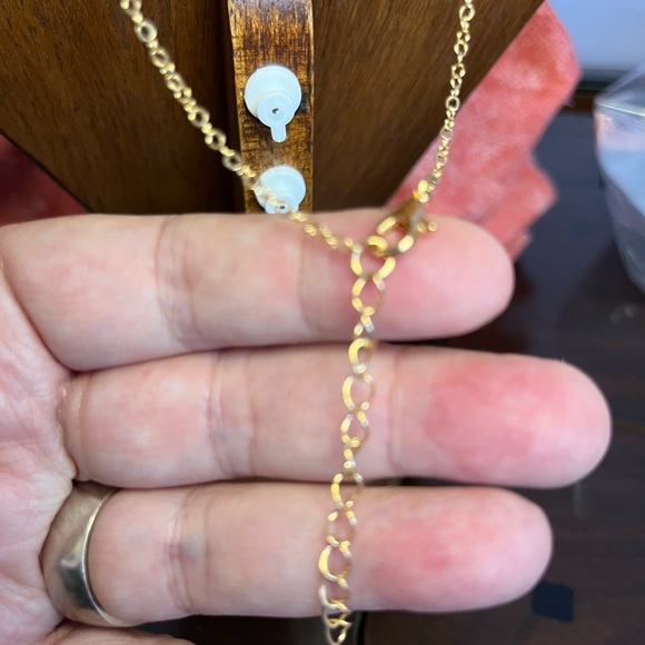 Elegant Gold Chain Necklace with Sun and Drop Chain 18” - Picture 4 of 4